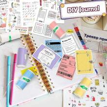 10 Rolos de Papel Térmico Autoadesivo Mini, 57 x 25mm, para Anotações de Estudo, Trabalho, Fotos, Memorandos, Compatível com Impressoras Portáteis Mini