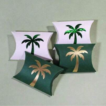 5/10/15/20pieces Of Palm Tree Hot Stamping Pillow Gift Box, Holiday Gift Box, Party Gift Box, National Day Gift Box