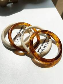 1/4 chiếc Vòng tay nhựa mỏng không đối xứng thời trang dành cho nữ, đa năng và có thể xếp chồng lên nhau - vòng đeo tay - Xem 4