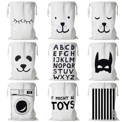 1 件超大动物条纹洗衣袋，18.50x23.62 英寸，易抽绳封口脏衣服袋，方便携带，存储解决方案