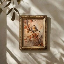 3pcs Vintage Autumn Fantasy Forest Book Bird Moody Wall Art Prints, Rustic Fall Decor Posters, Dark Academia Art Painting, Autumn Decor, Thanksgiving Decor, Ideal Gifts For Living Room, Bedroom, Wall Decor, Home And Room Decor, No Frame - Burnt Orange - View 9