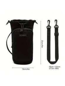 1 قطعة حامل زجاجة مياه من النايلون مع حزام كتف قابل للتعديل، عازل للحرارة للتنزه والتخييم والسفر، مع جيب مزود بسحاب، منظم سفر صغير، إكسسوارات حقيبة سفر صغيرة، ضروريات سفر، منظم سفر محمول، منظم عطلة محمول، مثالي للتنزه والأنشطة الخارجية، مع تصميم جيب أمامي متعدد الاستخدامات للحمل السهل، هدية مثالية