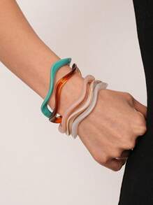 Brățară simplă din acril, geometrică neregulată, cu temperament retro și de nișă, accesorii lucrate manual, versatile și de înaltă calitate pentru femei, cel mai bun cadou pentru prietenele de sex feminin