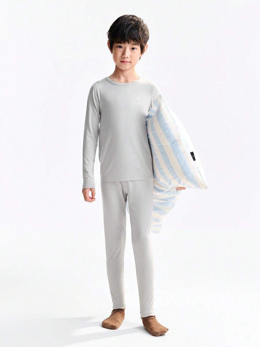 Annil Kinderkleidung für Mädchen, Jungen, Mädchen, Teenager, Herbst Shirts und Hosen Sets, warme Hauskleidung, antibakteriell, feuchtigkeitsabsorbierend und wärmeisolierend, Herbst Shirts und Hosen