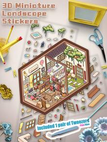 1 包“工作室”主题迷人微缩世界 3D 风景场景贴纸 DIY 透明贴纸适合返校季礼物节日礼物 DIY 房间装饰休闲时间贴纸收藏品消磨时间的乐趣时光 - 預設 - 查看 2