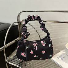 Women's Handbags, Multifunctional Shoulder Bags, Nylon Totes, Crossbody Travel Bags; Cute Little Flower One-Shoulder Korean Version Armpit Bag Retro Texture Handbag - Multicolor - View 8