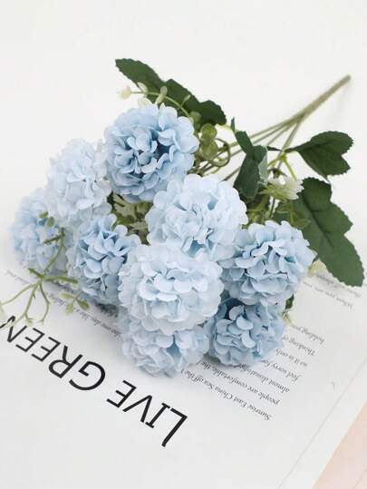 2pcs-1 Bouquet 10 Heads Artificial Flowers Small Ball Chrysanthemums Flowers, Realistic Flowers For Wedding Birthday Party Outdoor Home Decoration, Festival Fake Flower Bouquet Gift Wedding Vase For Home Dining Room Bedroom Festival Birthday Party Accessories