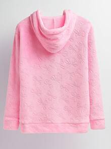 Blusa Infantil Juvenil com Capuz em Soft Peluciado – Conforto e Estilo para o Inverno - Rosa bebê Laço - Visão 5