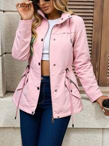 Women Winter Coats - Baby Pink - View 1