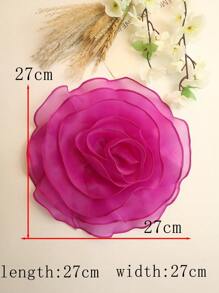 Extra Large Plain Organza Multi-Layer Ruffled Fabric Flower, Simple Design For DIY Clothing, Wedding Dress, Garment Accessories
