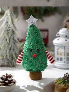 1pc Supplies Creative Christmas Tree Shaped ,3D Christmas Tree Desktop Decoration Tree Ornament Plush Creative, Festival Gift Suitable For Daily Home Decoration Festival Decoration,Green Fabric Holiday Decor For Home, Living Room, Windows - No Electricity Needed, Perfect For Christmas, New Year, Winter & Tailgate Parties,Christmas Decoration Christmas Decorations Room Decor