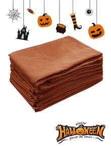 2/6/12/240 Stücke Halloween Feiertags Servietten Einfarbig mit strukturierter Knitteroptik, geeignet für Küche, Esszimmer, Picknick, Feiertage, Treffen, Heimdekoration - Orange - Übersicht 6