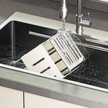 1 件简约不锈钢刀架，家庭必备厨房收纳用品