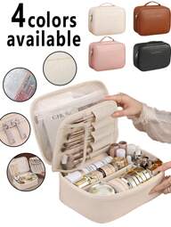 대용량 이중 레이어 화장품 가방, 다기능 여행 수납 가방, PU 가죽 방수 화장품 가방, 화장품 수납 가방, 경량 세면 용품 화장품 가방, 칸막이가 있는 대용량 세면 용품 가방, 화장품 여행 가방, 여행 필수품, 크리스마스 선물, 파우치, 여행, 여성을 위한 선물 여행 필수품, 파우치, 클러치 / 작은 핸드백, 메이크업 정리함, 메이크업 정리, 파우치, 브러쉬 홀더, 미니 파우치, 대용량 파우치, 여성을 위한 선물, 크리스마스 선물, 여성을 위한 선물 아이디어