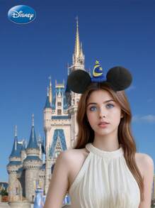 1pc Disney Officially Licensed Mickey Mouse Ear Headband, Fashion Hair Hoop, Hair Scrunchie, Halloween Carnival Christmas Birthday Gift