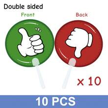 10 peças de remos de dupla face com polegar para cima/baixo - Placas de feedback para ensino em sala de aula para crianças e professores, jogos em sala de aula, recompensas para ensino, interação de atividades e ferramentas de recompensa