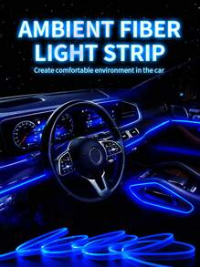 1套6米1拖5 LED汽车内饰氛围灯带APP汽车装饰灯RGB光纤氛围霓虹灯套件