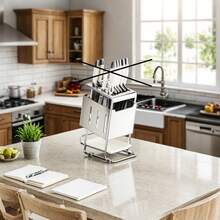 1 件简约不锈钢刀架，家庭必备厨房收纳用品