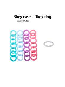 1/5/10/15 Pieces Silicone Elastic Key Cap Set With 30mm Silver Key Ring, Flexible Key Cap Key Identification Label Cover For Easy Identification Of Door Key Ring, Protective Cover Key Ring (Random Colors) Car Accessories Cute Goth Y2k Halloween Accessories Teachers Day Christmas Gift Ideas Bag Accessories Lanyards With Id Holder Car Accessories Bag Charms
