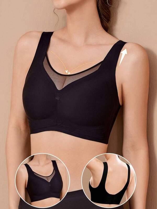 Soutien-gorge réducteur monopiece confortable et invisible sans couture pour femme, avec maintien et support, style fin, convenant aux poitrines volumineuses et petites