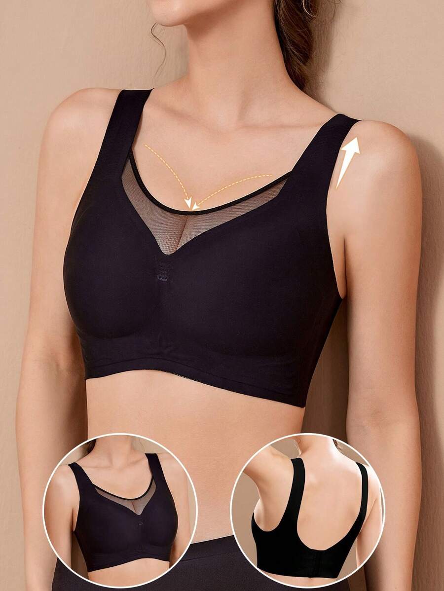 Sujetador minimizador invisible y sin costuras cómodo de una sola pieza para mujeres, con elevación y soporte, de estilo delgado, adecuado para busto grande y pequeño