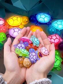 Night Light Turtle Statues - Resin Garden Miniature Animal Decorations - No Need For Electricity Or Batteries, Outdoor Decorations, Colorful Glowing Plastic Handmade Models, Suitable For DIY, Nail Art, And Home Decoration | Playful Animal Statues | Decorative Turtles