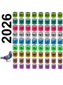 20pcs 2026 Multicolor Pigeon Foot Ring Aluminum Plastic Bird Leg Rings Sign Rings With Letter Number For Pet Bird Fly Race Identification Tracking Training Foot Ring