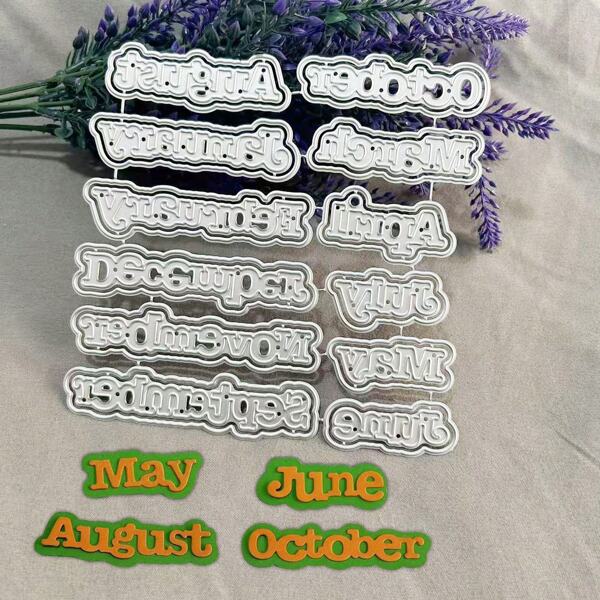 January To December Metal Cutting Dies, DIY Scrapbooking Album And Embossing Stencil, Greeting Card Making Tool, Card Paper Cutting Crafts ,Gift Card Making Template Die Cuts