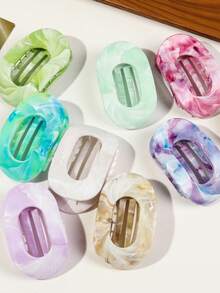 1 pieza/4 piezas Pinza de pelo de plástico ABS con patrón geométrico casual, pasador de pelo dulce para playa, viaje, fiesta, vacaciones, regreso a la escuela, accesorios de invierno para el cabello, pasador de pelo de invierno