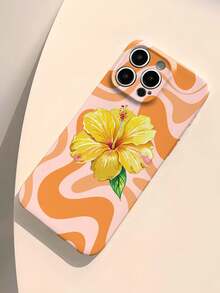 Flower 1件極簡藝術色塊不對稱圖案穿孔亮面薄膜硬殼手機殼，適用於 iPhone 11/12/13/14/15/16 Pro Max - 彩色 - 查看 4