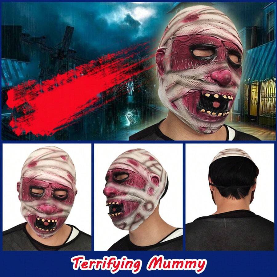 Halloween Costume Mask, Mummy Zombie Mask, Super Horror Mask, Scary Props For Performance Parties
