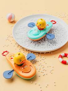 1 pièce Jouet de bain Barque à rames avec canard jaune bébé, couleur aléatoire