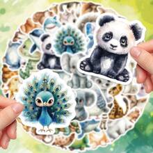 50 buc autocolante drăguțe cu animale în acuarelă, personalizate, artizanat, scrapbooking, pentru sticle de apă, cutie de șervețele, raft, tabletă, husă de telefon, chitară, valiză, cască, frigider, scrapbooking, aplicații decorative autoadezive, finisaj mat, excelent pentru cadouri de sărbători!