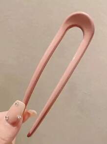 1/4pcs U-Shaped Hair Fork Fashion Tortoiseshell Acetate Hairpin Geometric Design Headwear Hair Sticks For Women & Girls (Slight Scratches On Plastic Products Are Normal), Bun Extension, Hair Bun Maker, Bun Hair Piece, Hair Styling Pins, Pins For Hair, Claw Clips, Bobby Pins