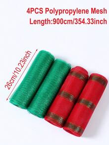 1/4 rouleau de maille de Noël, ruban de maille métallique de Noël, ruban d'arbre de Noël, ruban tulle rouge et vert, rouleau de ruban de maille en polypropylène, couronnes d'hiver, emballage cadeau DIY, décoration d'arbre de Noël DIY, guirlande, escalier, table à manger, cheminée, décoration de fond de table de fête de Noël, 2025 cadeaux - Rayures rouges vertes blanches - Voir 4