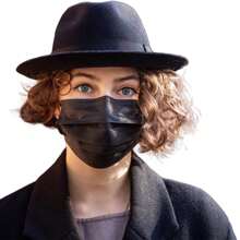 100 Pcs Black Disposable Face Masks - Soft Ear Loops & Nose Clip For Comfortable All-Day Wear