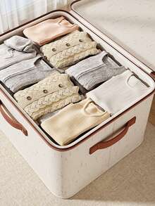 5 Größen verfügbar, großvolumige faltbare Aufbewahrungsbox mit Deckel, Haushalt Kleiderschrank faltbare Aufbewahrungskiste, Kleidung, Decken Organizer Box - Verschiedenfarbig - Übersicht 4