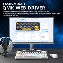 ATTACK SHARK X65 HE Wired Mechanical Gaming Keyboard 65% With Rapid-Fire Magnetic Switch, RGB Top-Mounted Hall Effect, Hot Swap, Adjustable Actuation, 8KHZ Polling Rate, PBT Keycaps For Win/PC - Đường viền màu trắng - Xem 7