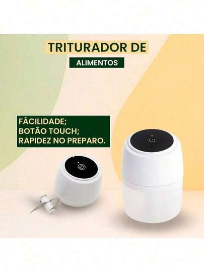 Mini Processador Elétrico Triturador de Alimentos  Recarregável E Portátil