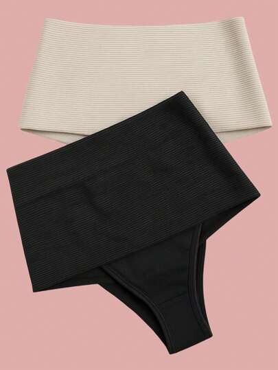 Kit 02 Cintas Calcinha Modeladora Alta Compressão Redutora Pós Parto 18cm - Cinta18