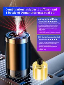 Difusor de auto inteligente -5 modos de trabajo, máquina de aromaterapia montada automáticamente en el auto con lámpara de proyección de luz de las estrellas, humidificador de aire de auto mini, difusor de aceites esenciales aromáticos, ajuste de concentración, inicio y parada automática, batería incorporada, anillo LED de color, recargable por USB, apto para autos, oficinas, baños, dormitorios, habitaciones de mascotas, 5 tipos de aceites esenciales - Multicolor - Ver 22