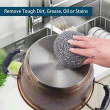 1/6/12/20 件装钢丝绒清洁刷，金属厨房清洁海绵，洗碗百洁布，重型，优质不锈钢清洁刷，适用于厨房锅碗瓢盆和浴室清洁 - 多色 - 查看 7