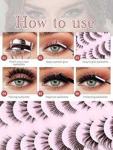 欧野3号10对立体舒适狐狸猫眼睫毛，适合新手训练和日常佩戴