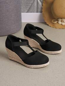 Fashionable & Versatile Silver Breathable Bowknot Strap High Heel Pumps - Black - View 6