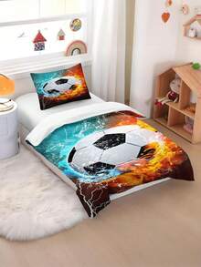 1/2PCS 婴儿床两件套，1 个羽绒被套+1 个枕套，采用数码印花图案的涤纶面料制成，亲肤、透气、不闷热、可机洗、不褪色，适用于儿童卧室，可单独购买 1 个枕套（不含枕芯或羽绒被套）