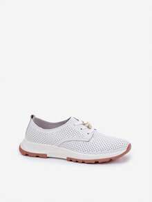 Women's Breathable Casual Solid Color Walking Sneakers - White - View 3