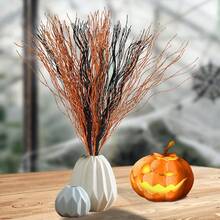7pcs Artificial Glitter Berry Decor, Halloween Black Glitter Decoration, Orange DIY Gold Powder Crafts Home Decor - Multicolor - View 5