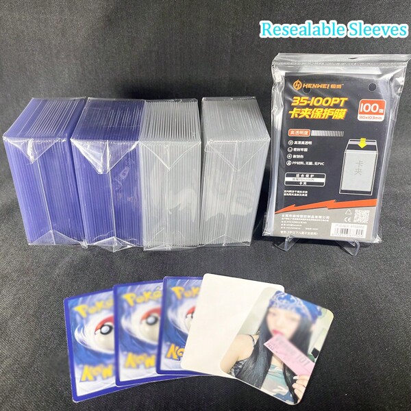 Vorinclex White/Blue Light 35PT 25PCS Top Loader 3X4" Board Game Cards Outer Protector Gaming Trading Card Holder/ Hard Plastic Card Sleeve For PKM/YGO/MTG Football Basketball Sports Card Resealable Sleeves .Acrylic Triangular Stand, Photo Card Display Stand For Card Holder/Magnetic Card Holder/PTCG/Sport Cards