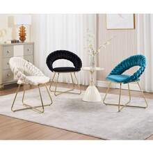 chairus 2er Set Loungesessel Wohnzimmer Samt Armlehnstuhl Sessel Schminkstuhl für Schlafzimmer Modern Polstersessel mit Goldenen Beinen - Blau - Übersicht 8