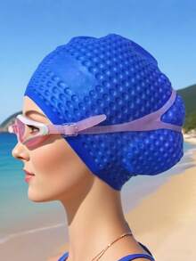 Waterproof Swim Cap For Men And Women - High Elasticity, Ear Protection, And Long Hair Coverage - Large Elastic Silicone Diving Cap, Silicone Swimming Cap, High Elasticity, Thickened Design Suitable For Long And Short Hair, Keeps Hair Dry, Easy To Remove, Suitable For Outdoor Water Sports, Durable Swimming Accessories - Ideal Choice For Valentine's Day, Carnival, Beach Essentials, Beach Accessories, Pool Float - Multicolor - View 20
